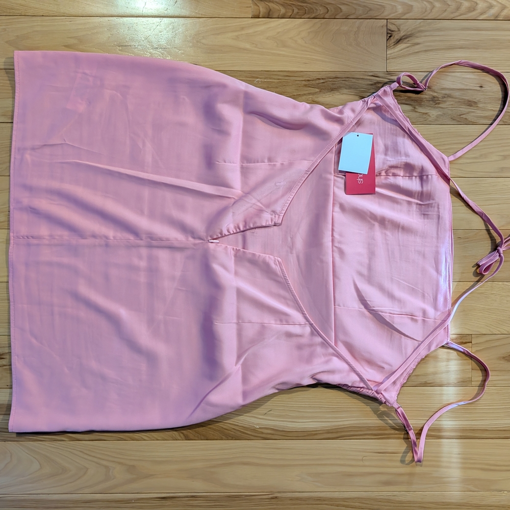 Pink Ribbed Mini Dress - Picture 2 of 6